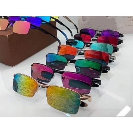 Óculos de Sol Lupa do Vilão Masculino Armação Haste Ferro Lentes Colorido Feminino