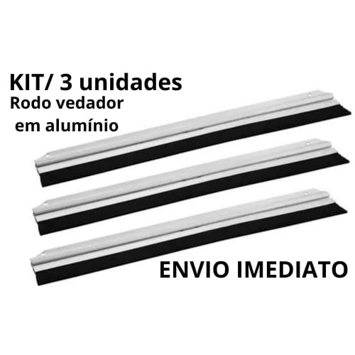Kit com 3 Rodo Veda Porta de Alumínio 70/80/90/100 cm proteção contra insetos e água