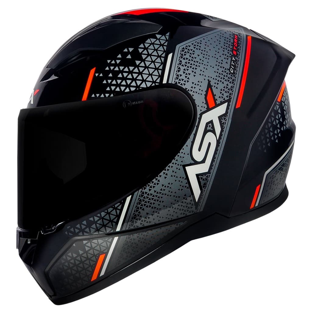 Capacete ASX City Storm-Preto/Vermelho/Cinza