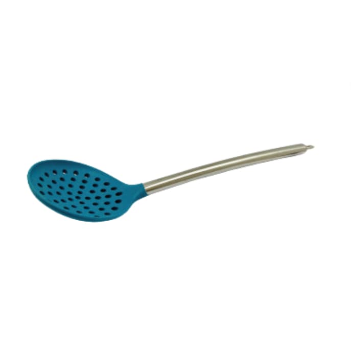Escumadeira De Silicone Com Cabo de Inox Colher Escumadeira Utensílios de Cozinha 34cm