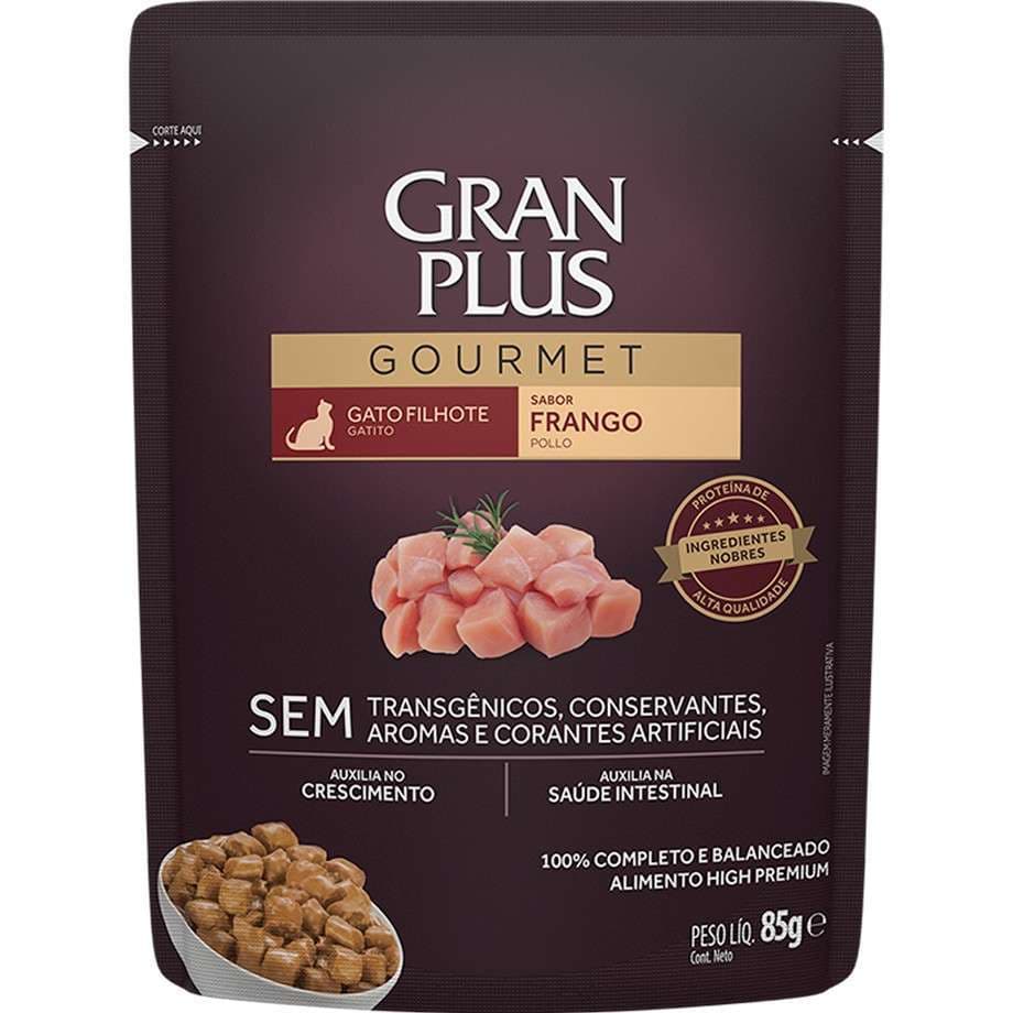 Ração Úmida Gatos GranPlus Sachê Gourmet 85 GR (KIT C 18 SACHE)