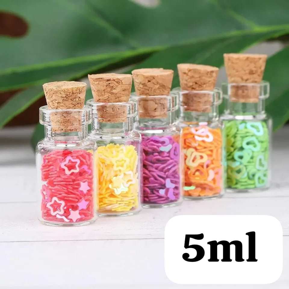 Kit com 12 e 48pcs vidros de 2ml 5ML com rolha - Ideal para colocar fotos, flores ou sais (Lembrancinha de festa )