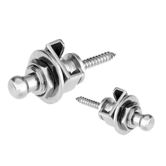 Trava De Correia Strap Lock Cromada Guitarra, Violao, Baixo