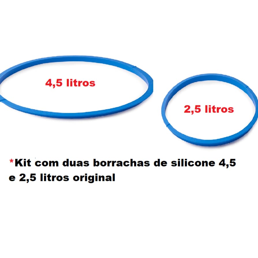 Kit com 2 Borrachas de silicone original 4,5 e 2,5 litros