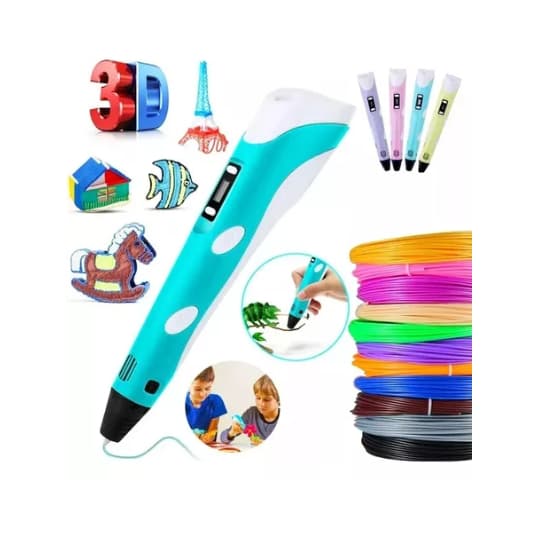 Caneta 3d Led Com Filamento Impressora Brinquedo Infantil cor aleatório