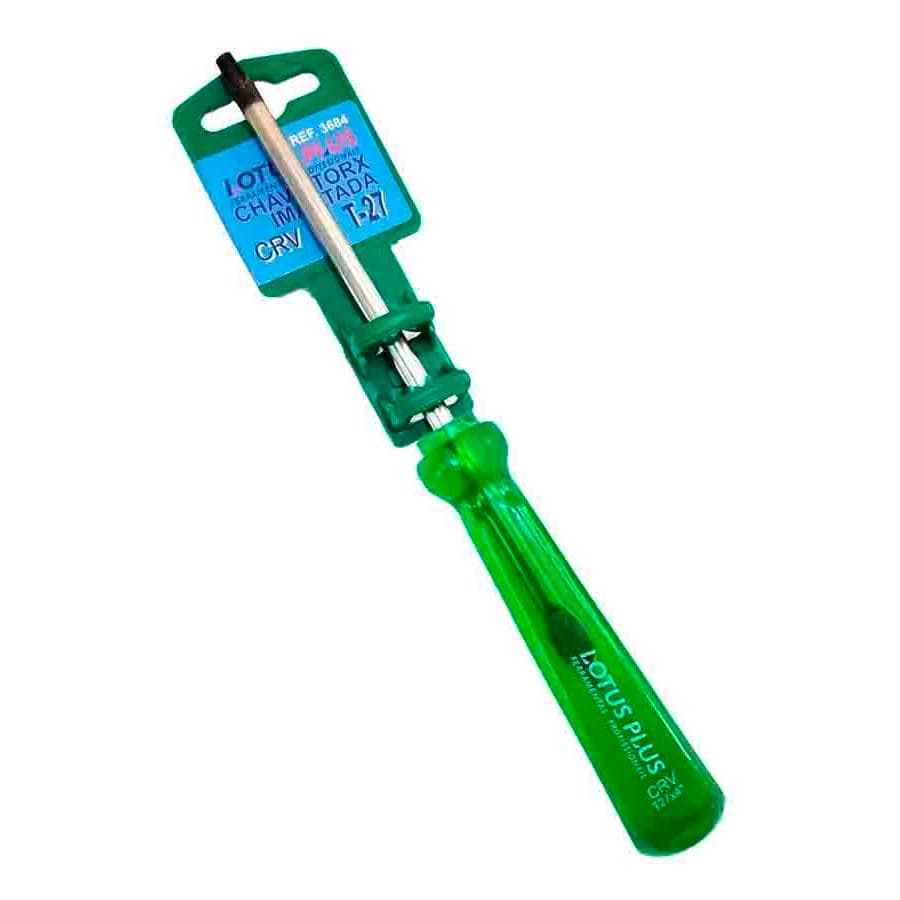 Chave Torx T27 Furo Guia Reta Com Cabo 1 Linha Pró Imantado
