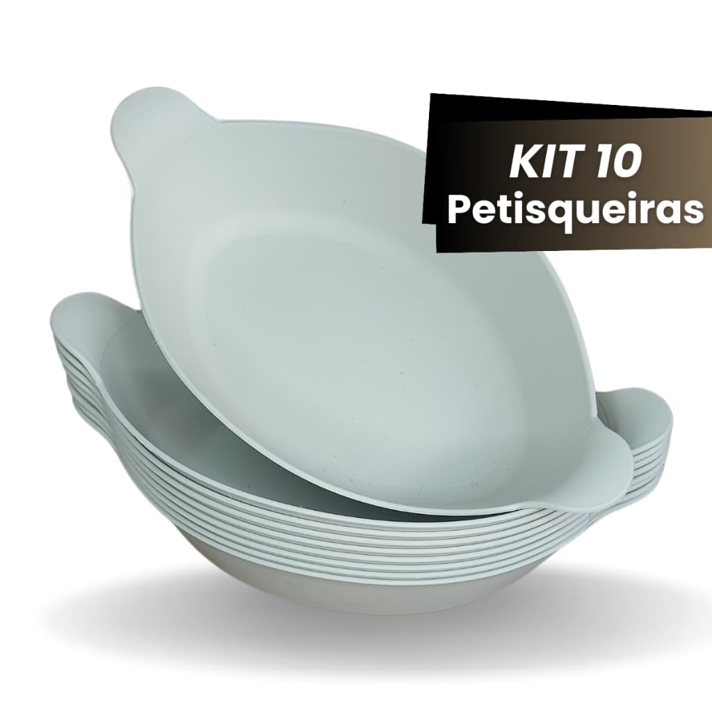 Kit 10 Petisqueira Barquinho Barca Canoa Petisqueira Plástica 600ml para Lanchonete Restaurante
