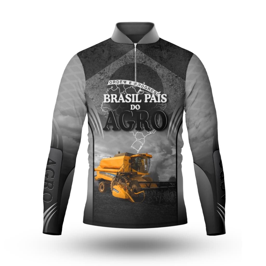 Camisa Camiseta Agro Brasil Proteção Solar Dry Fit Uv50+