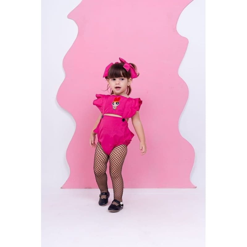 Romper jardineira Florzinha mêsversário