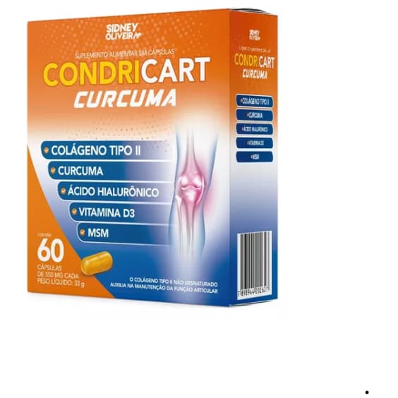 Colágeno Tipo Ii+Cúrcuma+ Ha+Vit D3+Msm Condricart Cúrcuma 60 Cápsulas Sidney Oliveira
