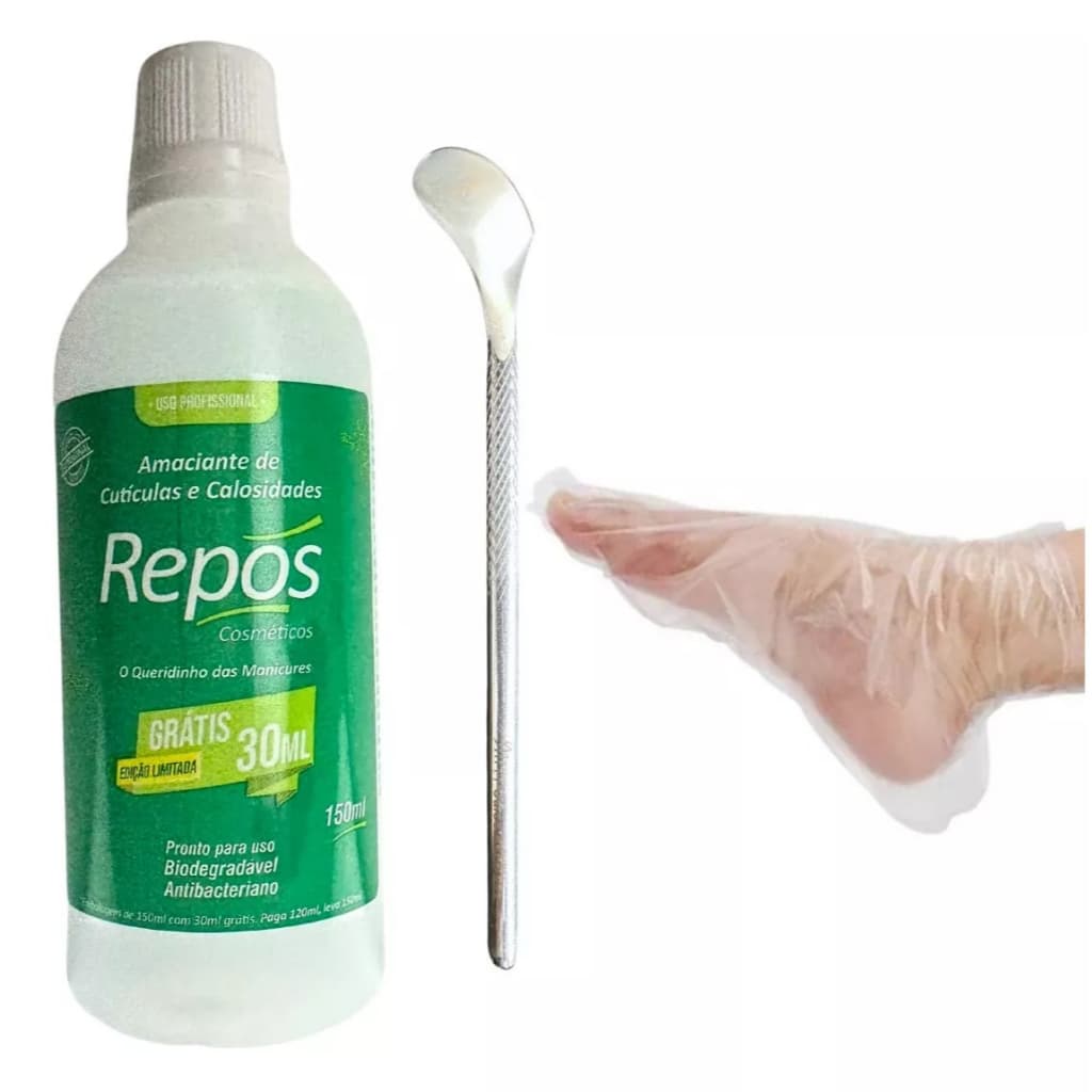 Amaciante Calosidade Repos + Espátula E 10 Bota Spa Dos Pés