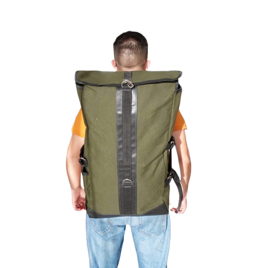 Mochila de lona de caminhão encerada para camping trilha bruta G