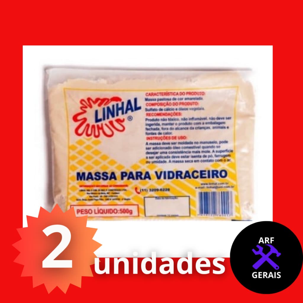 kit 2 MASSA VIDRACEIRO LINHAL PACOTE 500gr MASSA