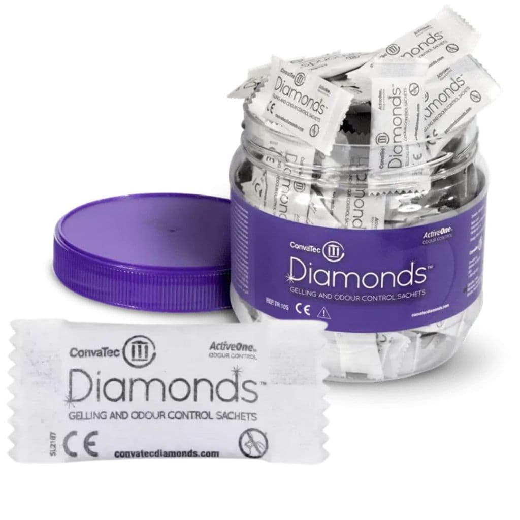Kit 5/10 Sachês Antiodor Diamonds Convatec Gelificante Contra Odor Discreto Duradouro
