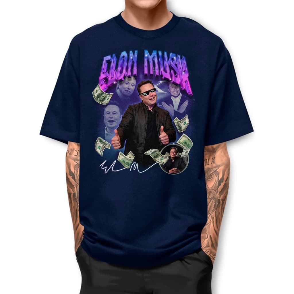 Camiseta  Elon Musk Money Camisa Basica Algodao Manga Curta BJ1