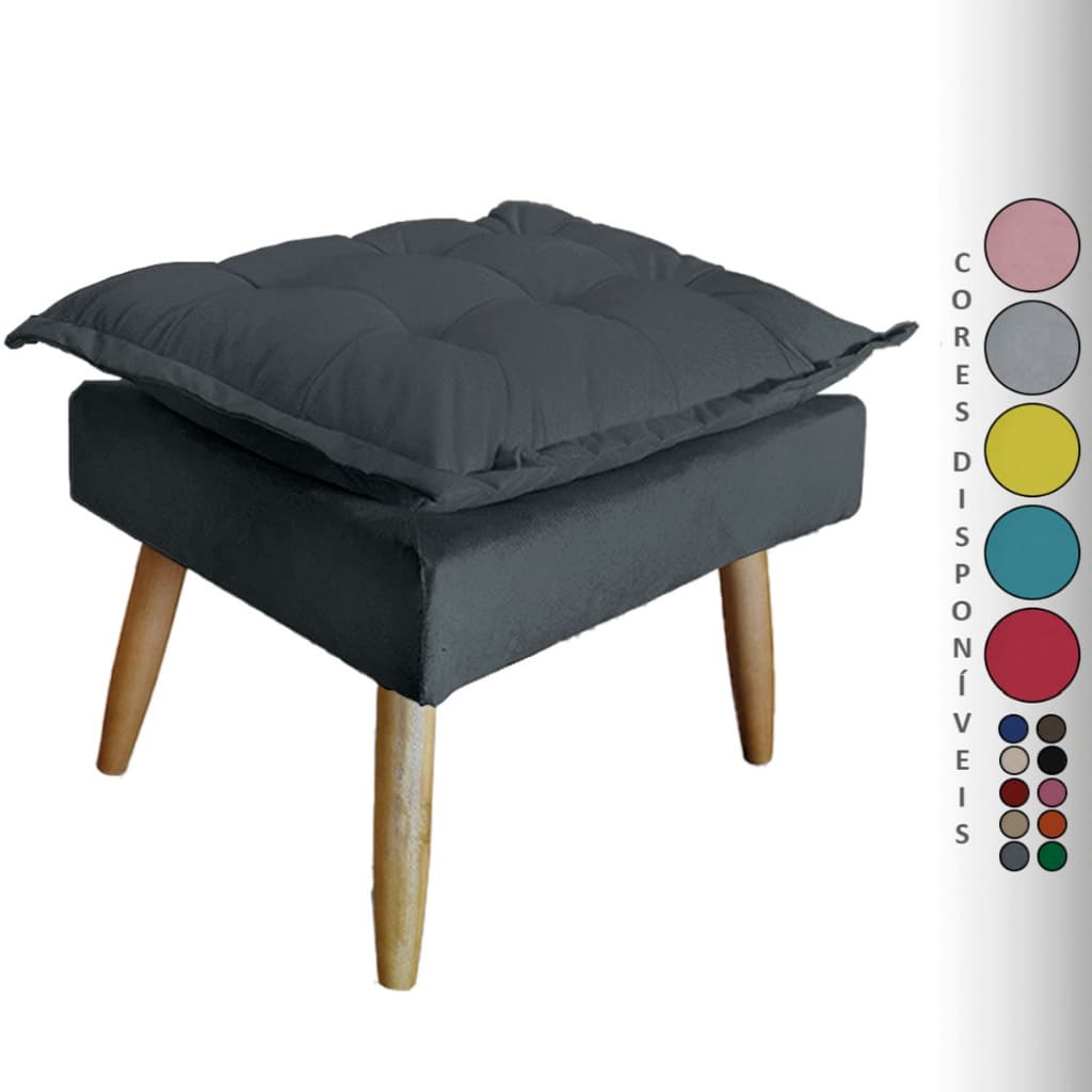 Puff Decorativo Opala Suede Sala, Escritório, Consultório Aninha Decor