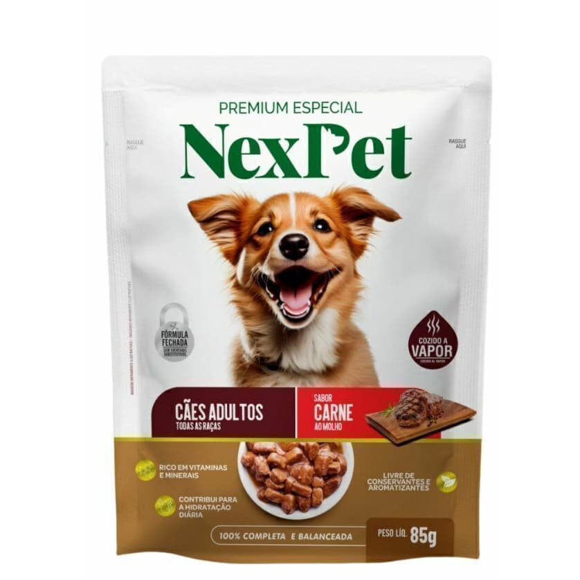 SACHE CÃO NEXPET 85G CAIXA COM 18 UNIDADES