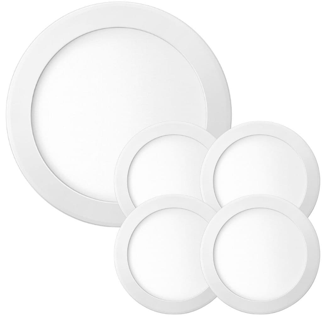 Kit 5 Luminária Painel Plafon Embutir Redondo Led 18w Bivolt ELGIN