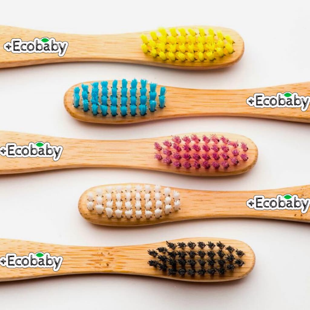 Escovas de Dente em Bambu ecológica Kit com 5 Embalagem Individual (Cores Aleatórias)