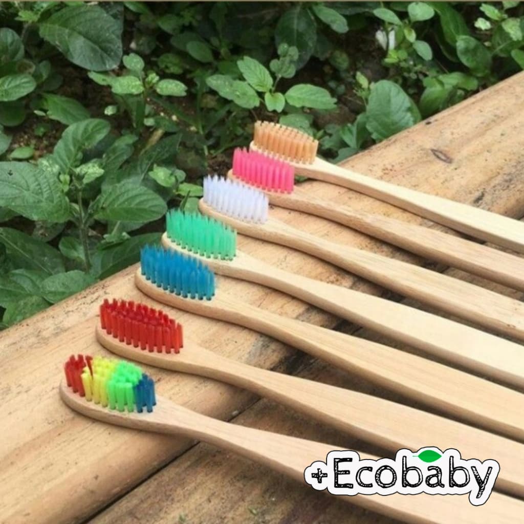 Escova de dente em bambú ecológica macia Biodegradável