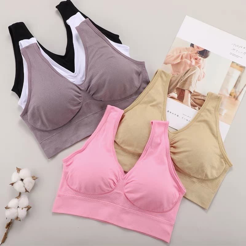 Sutiã de Algodão Puro com Alça / Top Feminino para Meninas/Top de academia/Cropped
