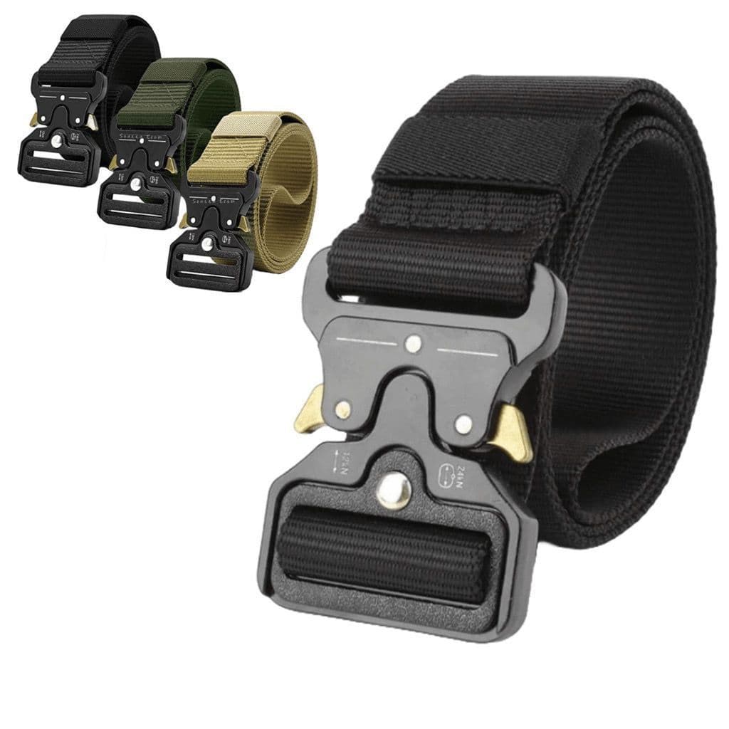 Moda Cinto tático Militar Largo Masculino Nylon Fivela Liga de Zinco e Engate Rápido