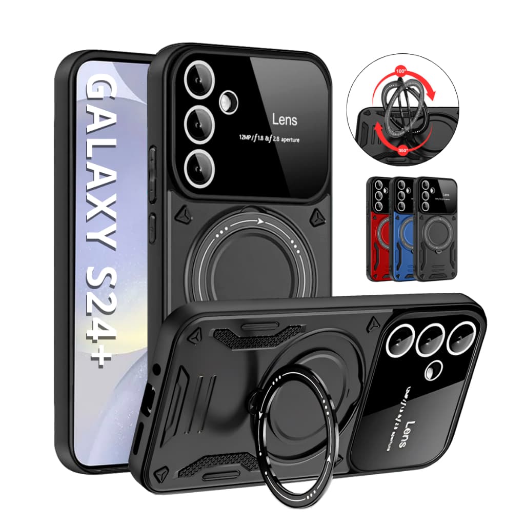 Capa Capinha Armor Anel Magnetica Safe P/ Galaxy S24+ Plus - Carregamento Por Indução + Proteção De Câmera