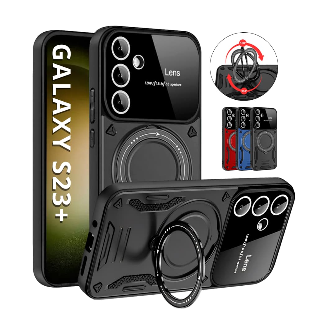 Capa Capinha Armor Anel Magnetica Safe P/ Galaxy S23 Plus - Carregamento Por Indução + Proteção De Câmera