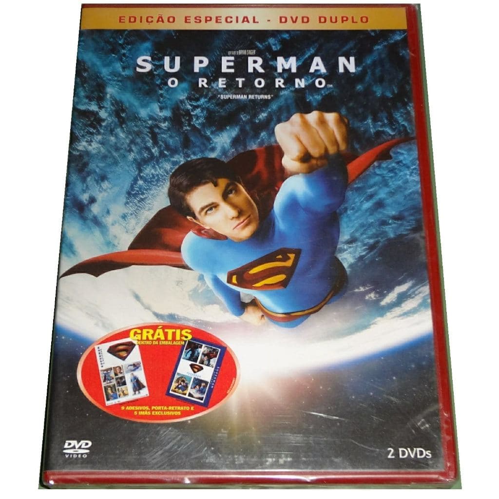 Superman Returns Super Homem O Retorno Box DVD Duplo Edição Especial Adesivos Ímãs Original Lacrado
