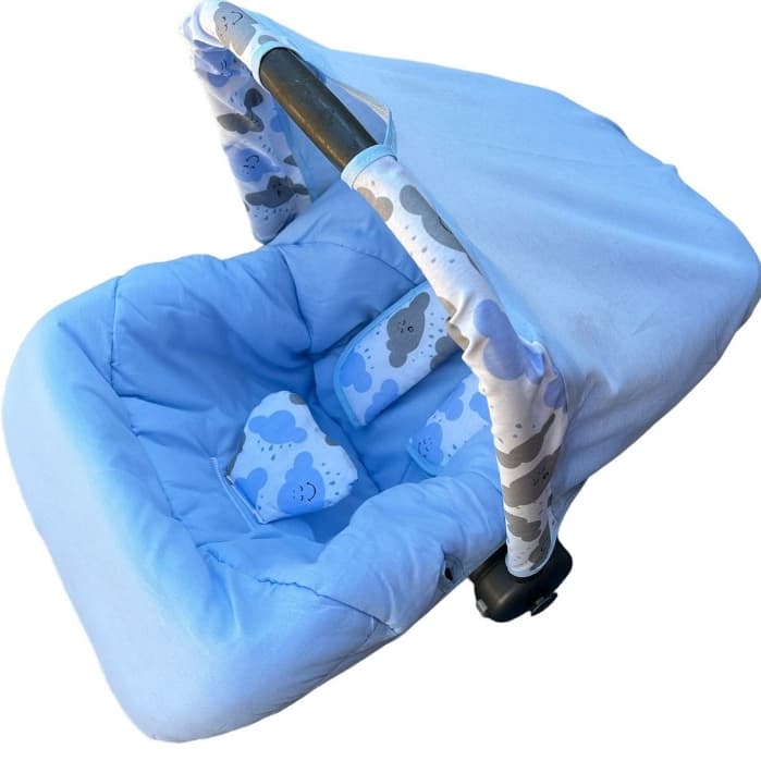 Kit Capa/ Forro Para Bebê Conforto Acolchoada 100% Algodão Universal