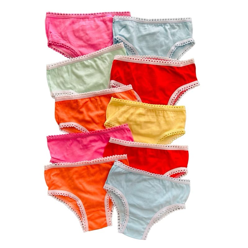 Calcinha Infantil Kit 10 Calcinha Algodão Menina 1 a 7 Anos Infantil