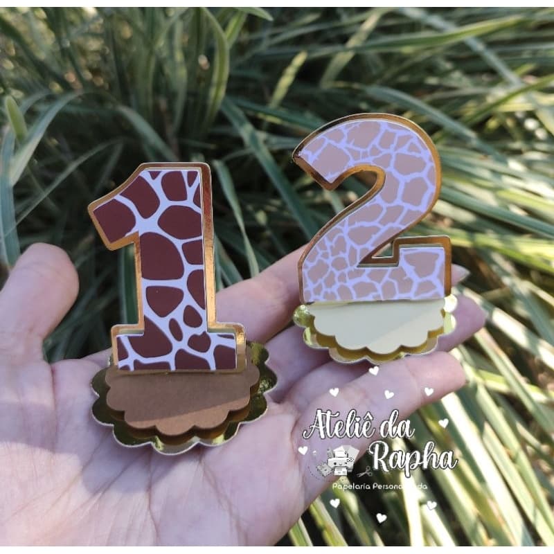 Apliques 3D (Camadas) em Pé - Número Estampado ou Liso