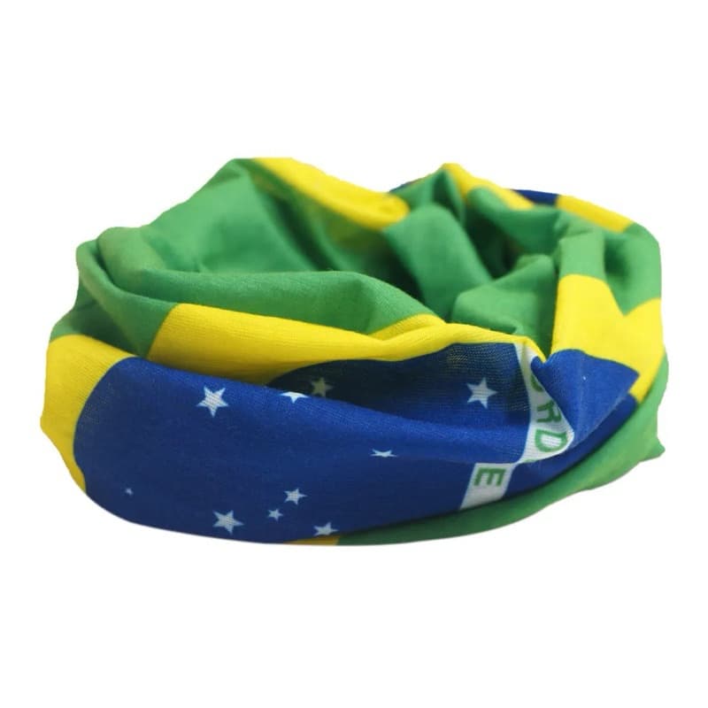 Balaclava bandana Bandeira Brasil Gola de Proteção mascara pescoço moto futebol