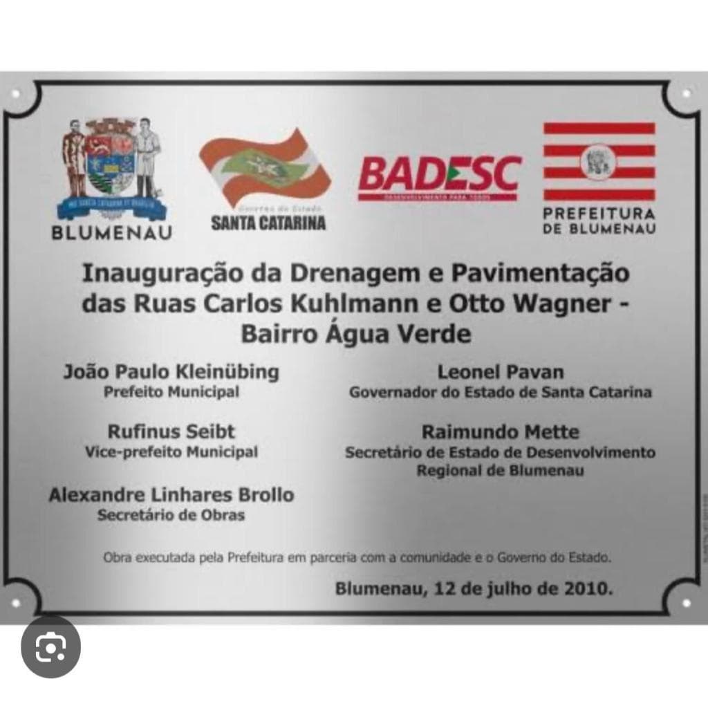 Placa de Inauguração Homenagem Personalizado em ACM Aço Inox Escovado Logotipo sua arte