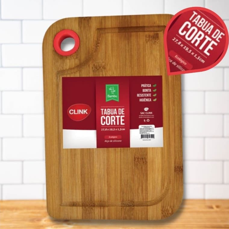 Tábua De Corte Em Bambu Cozinha Carnes Churrasco Com Pegador De Silicone Madeira