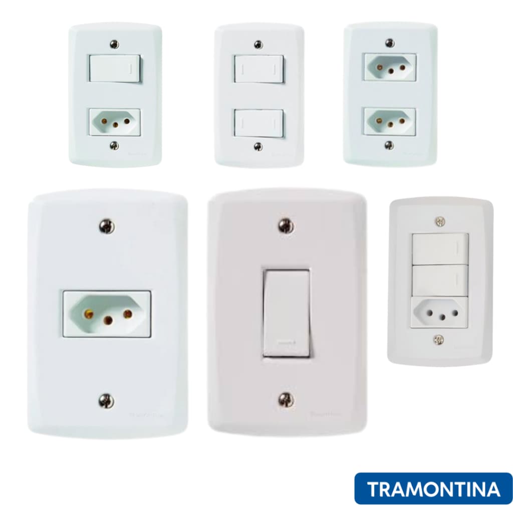 KIT 5 PCS TRAMONTINA LUX2- INERRUPTOR/TOMADA