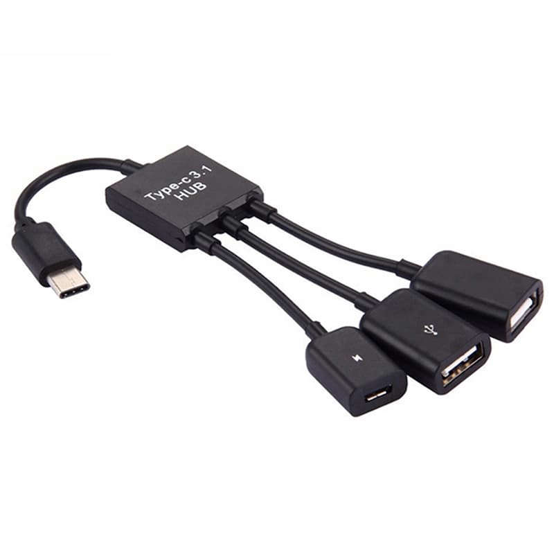Adaptador 3 em 1 Otg Cabo Usb Femea Tipo C Otg 3 Em 1 para Tablet ou Android rapido envio novo