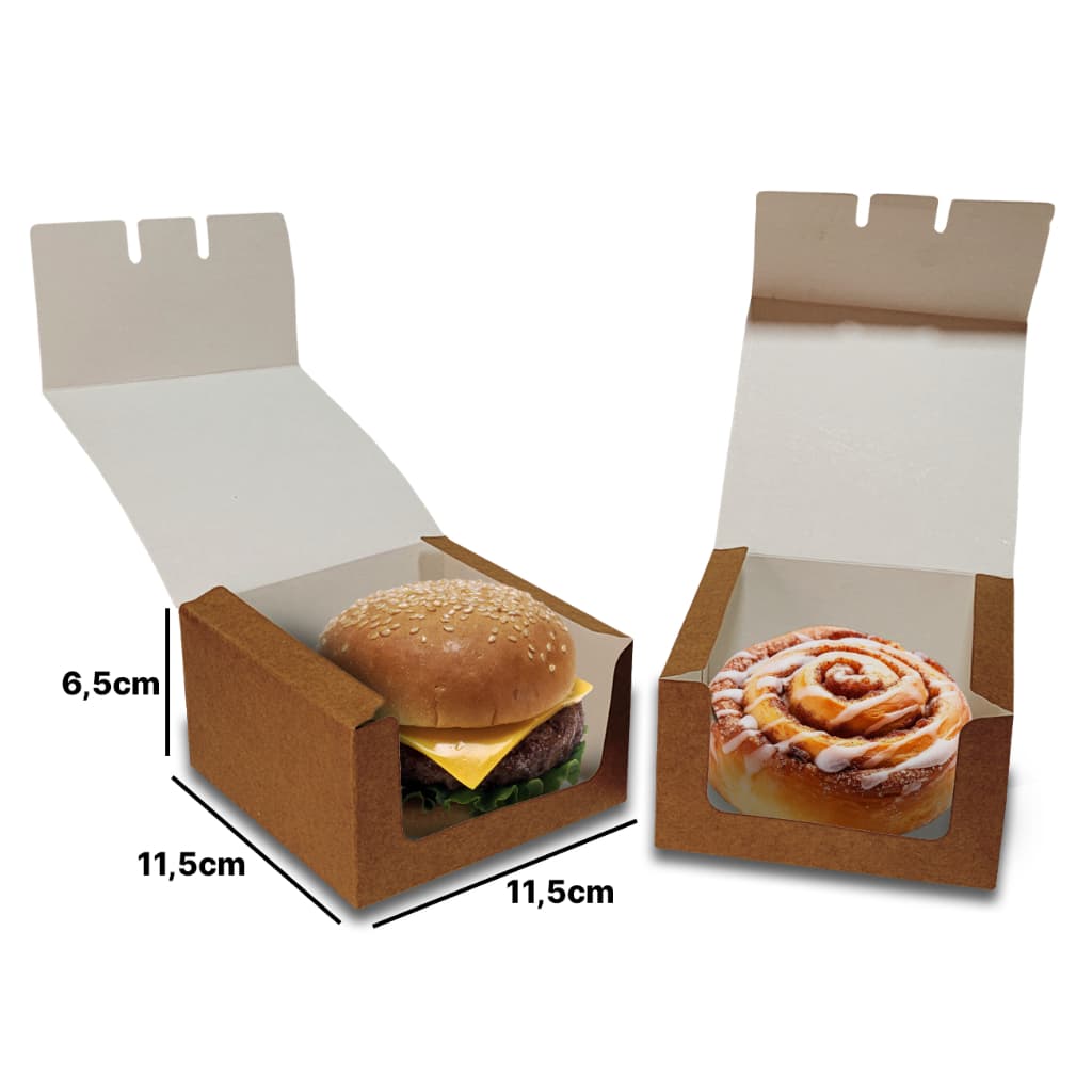 Caixa Embalagem Multiuso para Doces e Salgados (11,5x11,5x6,5cm) - 10, 20, 30, 50 Unidades