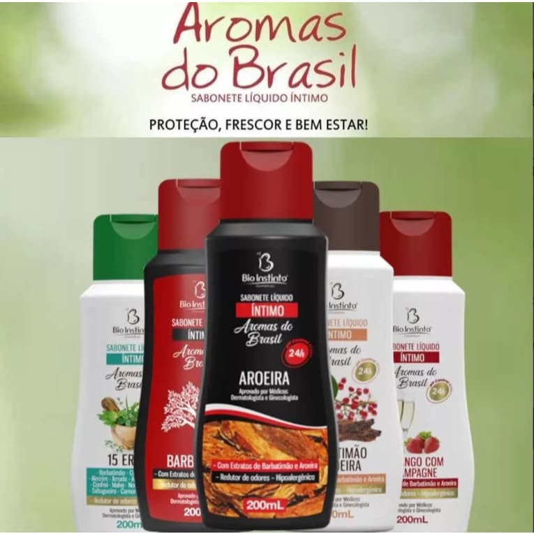 Sabonete Íntimo Líquido - 200 mL - DIVERSAS FRAGRÂNCIAS - Bio Instinto (Aromas do Brasil)