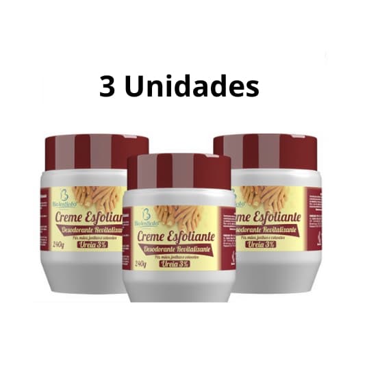 Kit 3 Maravilhosos Cremes Esfoliante Revitalizante Para Pés e Mãos 240G Bio Instinto