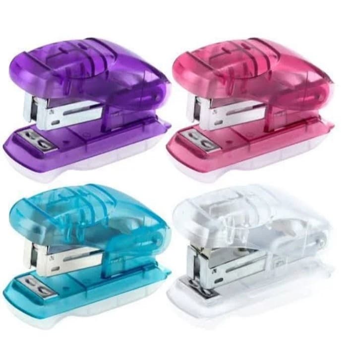 Mini-grampeador em várias cores - mini-grampeador fofo estilo transparente