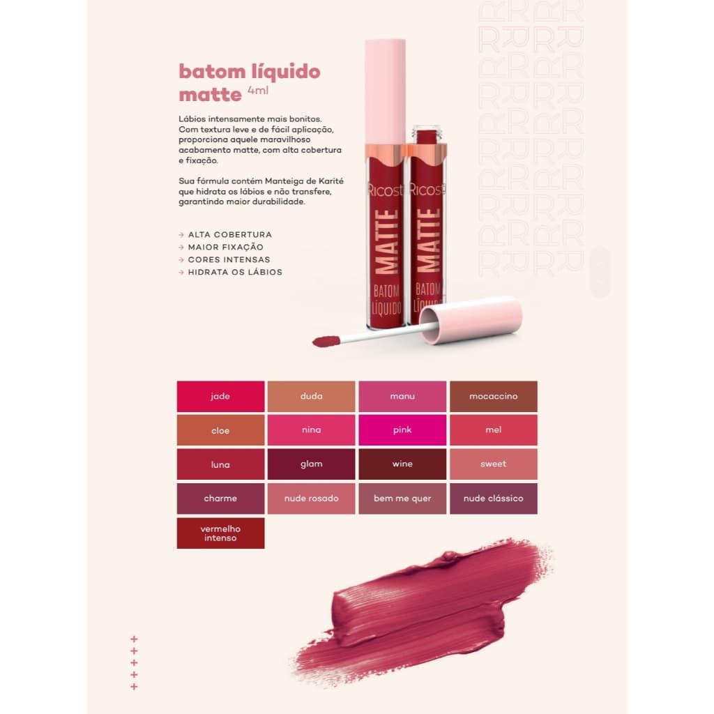 Batom Líquido Vegano MATTE Ricosti