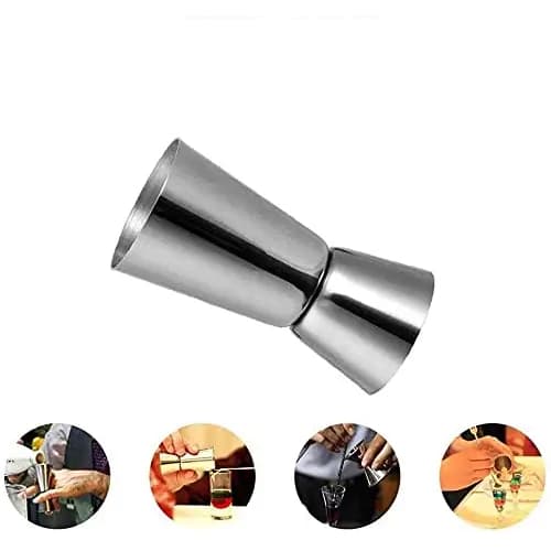 Dosador Duplo Bebidas Copo Medidor Inox 30ml - 60ml