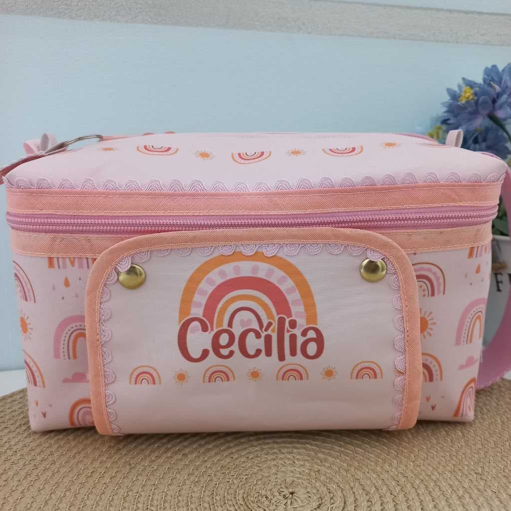 Necessarie Maternidade - Higiene do Bebê - Porta Fraldas e Lenços  - Mamãe e Bebê - Arco Íris Boho