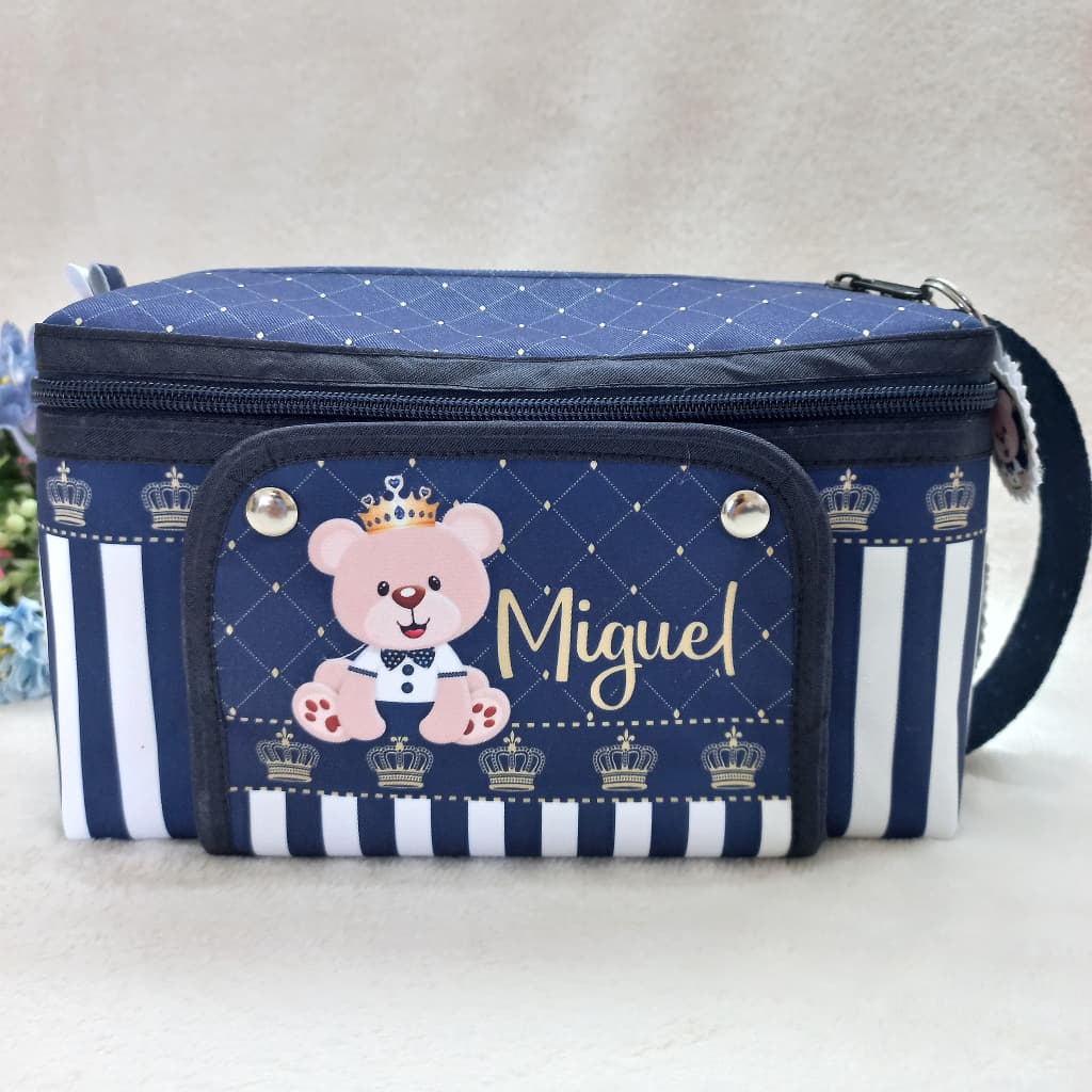 Nécessaire do Bebê - Maternidade - Porta Fraldas e Lenços  - Mamãe e Bebê - Ursinho Príncipe