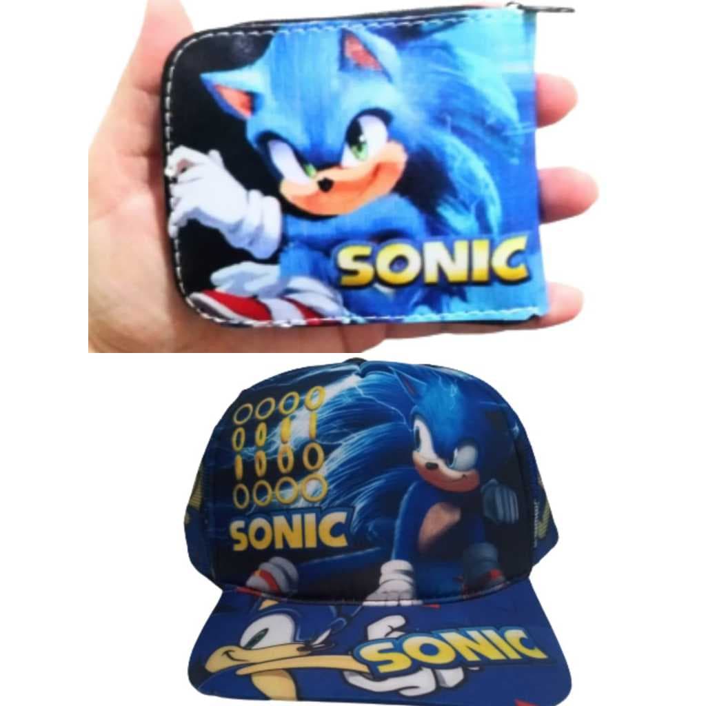 Bone e carteira infantil do sonic , do superman, do miquei , supe kit dois em um para a alegria do seu filho , novidade e lancamento e preco justo