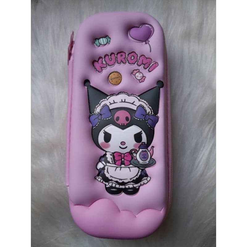 estojo de lápis kuromi/ my melody  infantil 3D com zíper/ estojo sanrio/material escolar/estojo menina
