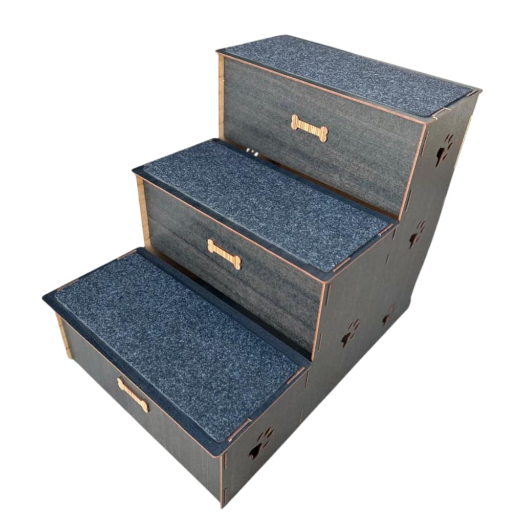 Escada Cachorro Gato Mdf 50cm 3 Degraus Com Antiderrapante