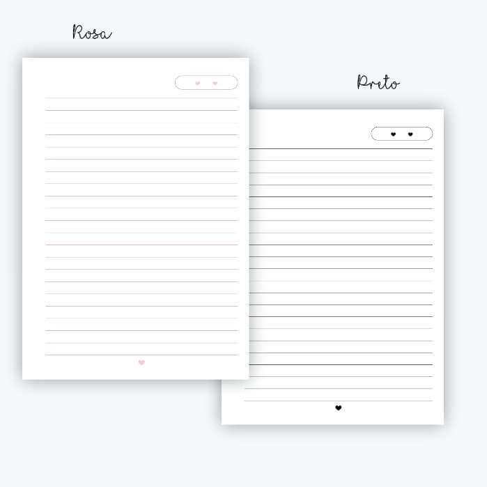 Miolo Caderno Pautado 100 fls