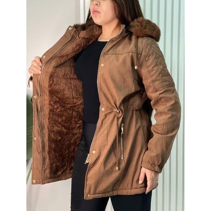 Jaqueta Parka  Bobojaco Casaco Sobretudo Feminino forrada pelúcia Blusa Frio Envio imediato
